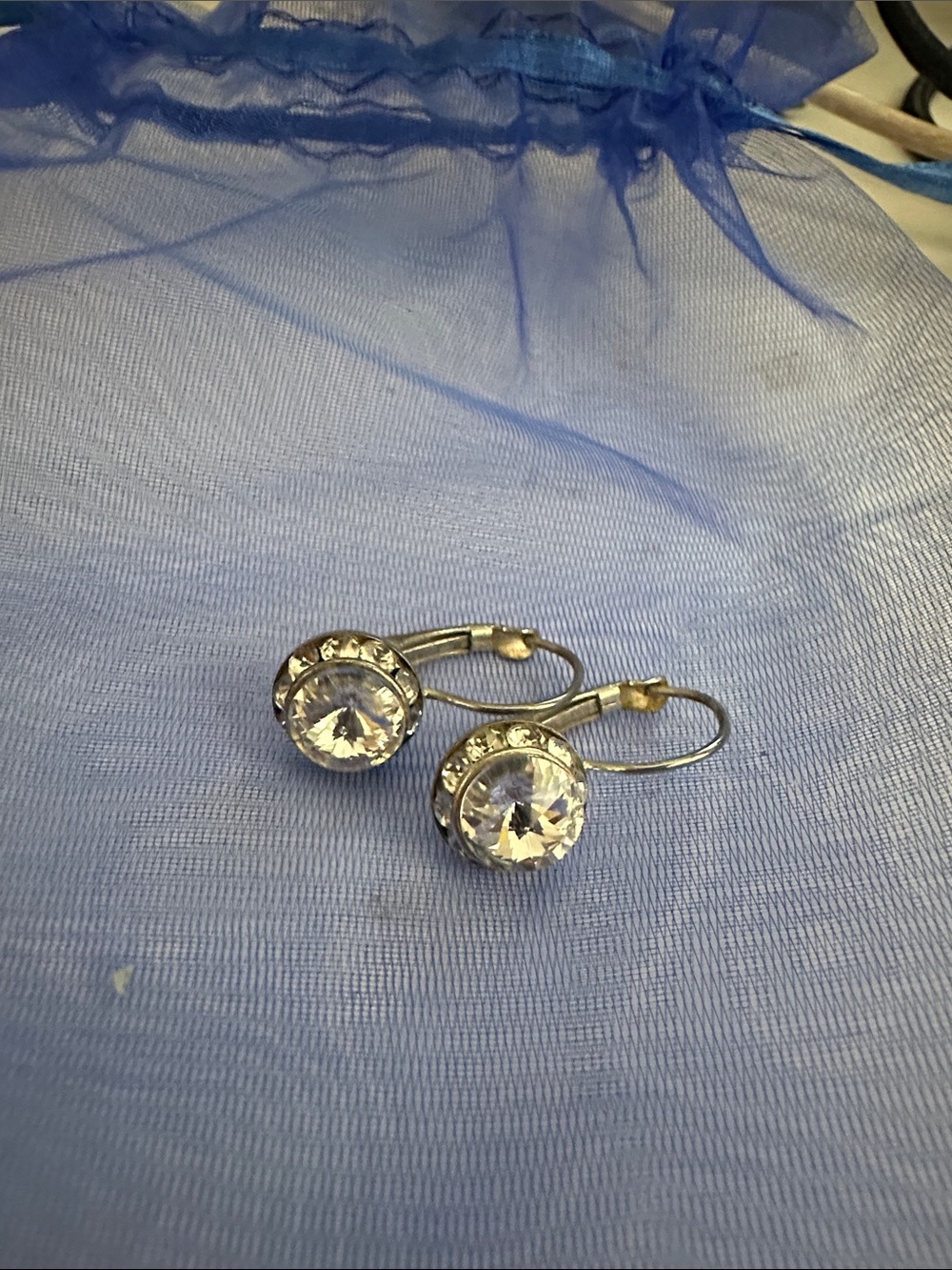 Sparkling Clear Crystal Drop Earrings - Silver-Tone Elegance